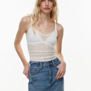 Aritzia Wilfred Marmalade Cream Lace Sheer Camisole